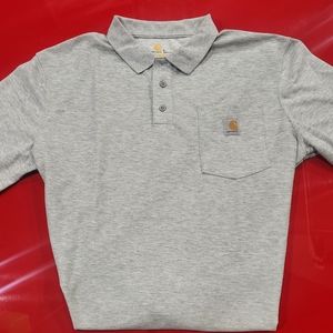 Carhartt Force Relaxed men's polo shirt Heather Gray size large NWOT